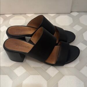 Madewell Black Leather Kiera Mule Sandals